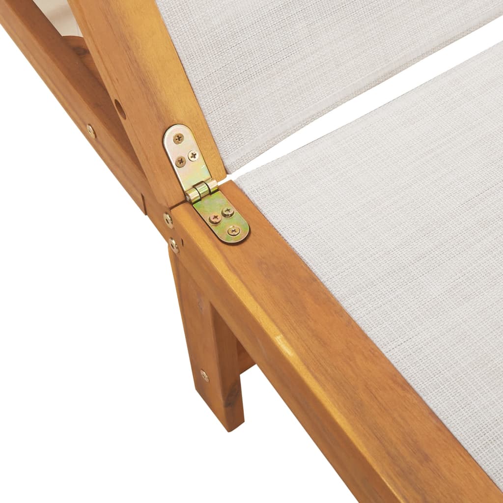 Ligbed met tafel massief acaciahout en textileen grijs is nu te koop bij PeponiXL, paradijselijk wonen!