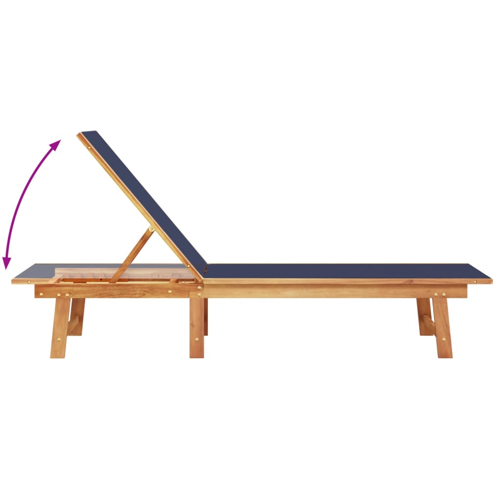 Ligbed met tafel massief acaciahout en textileen blauw is nu te koop bij PeponiXL, paradijselijk wonen!