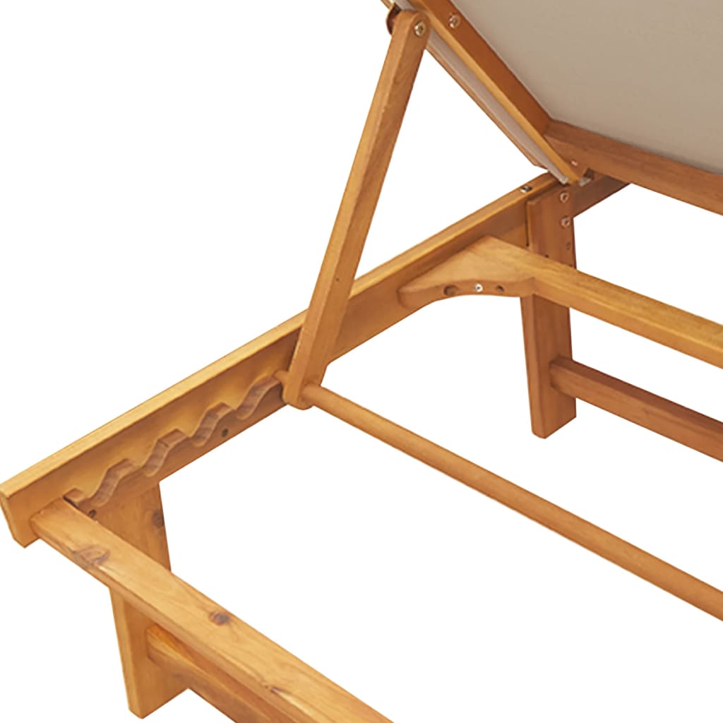 Ligbed met tafel massief acaciahout en textileen taupe is nu te koop bij PeponiXL, paradijselijk wonen!