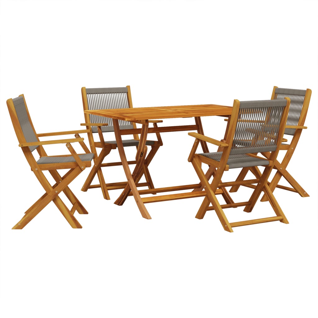 5-delige Tuinset polypropeen en massief hout grijs is nu te koop bij PeponiXL, paradijselijk wonen!