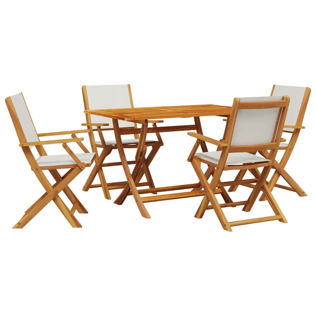 5-delige Tuinset massief hout en stof crèmewit is nu te koop bij PeponiXL, paradijselijk wonen!