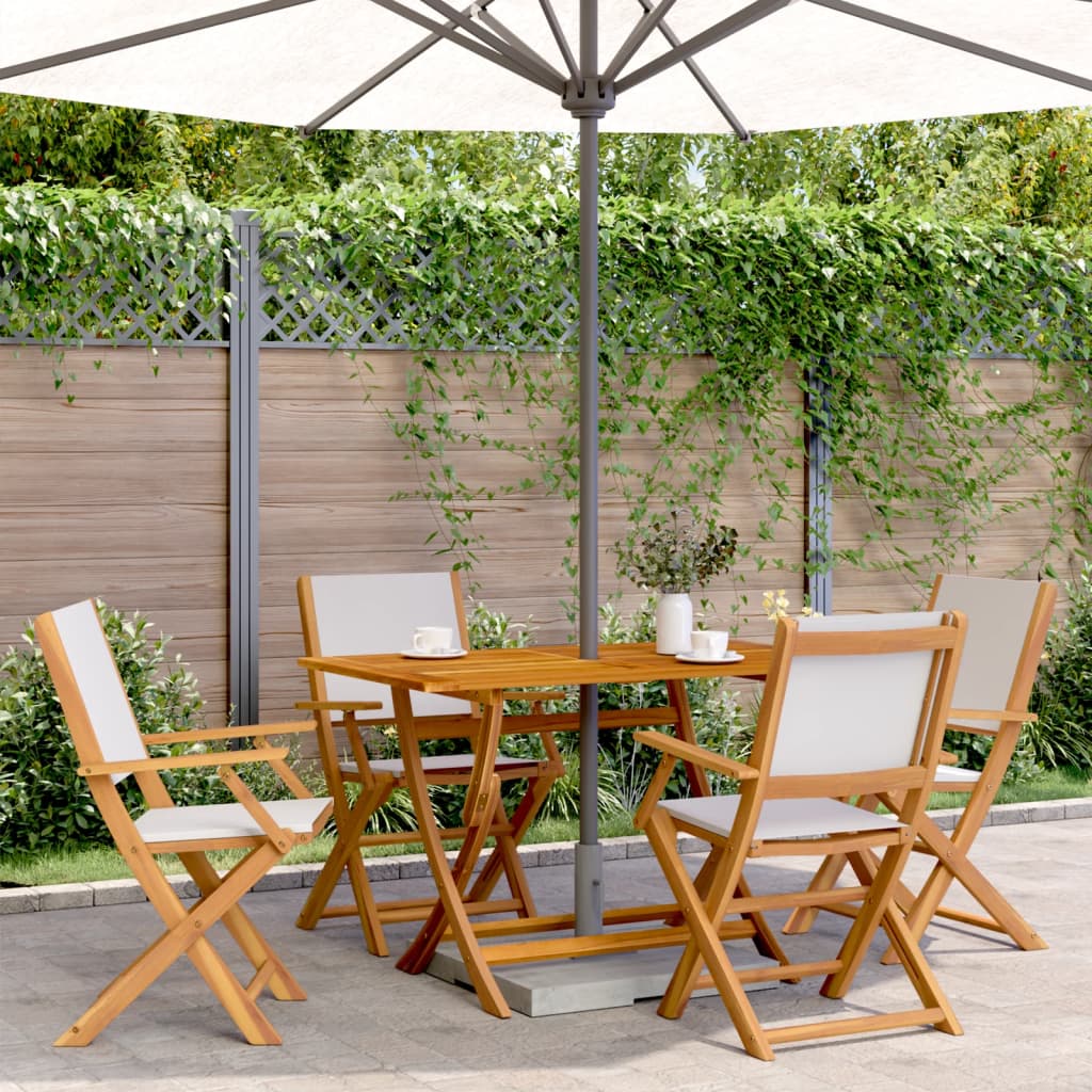 5-delige Tuinset massief hout en stof crèmewit is nu te koop bij PeponiXL, paradijselijk wonen!