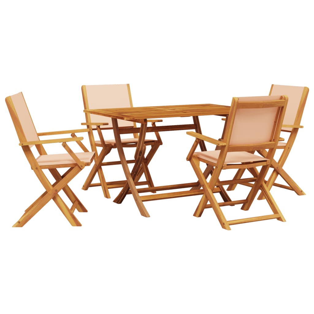 5-delige Tuinset massief hout en stof beige is nu te koop bij PeponiXL, paradijselijk wonen!