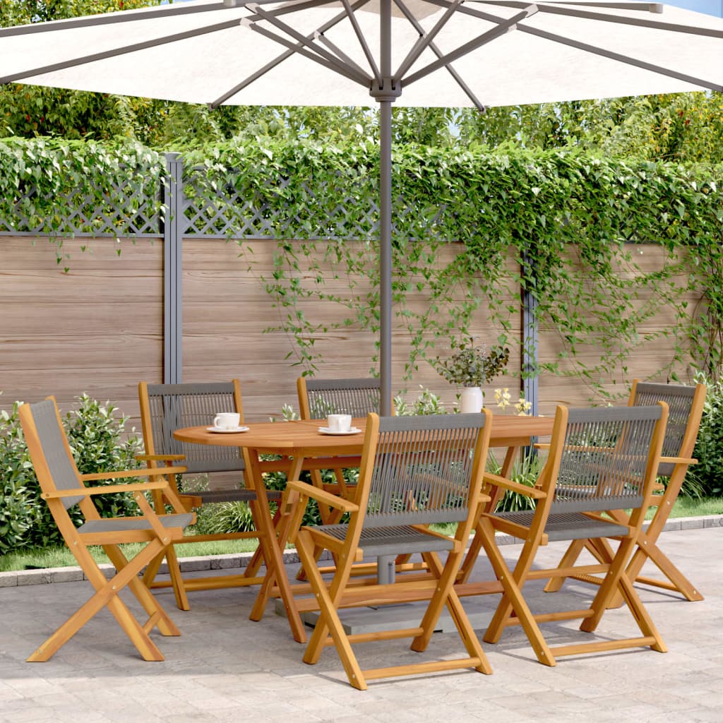 7-delige Tuinset polypropeen en massief hout grijs is nu te koop bij PeponiXL, paradijselijk wonen!