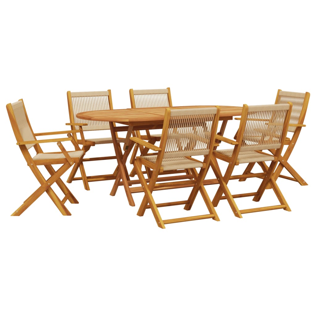 7-delige Tuinset polypropeen en massief hout beige is nu te koop bij PeponiXL, paradijselijk wonen!