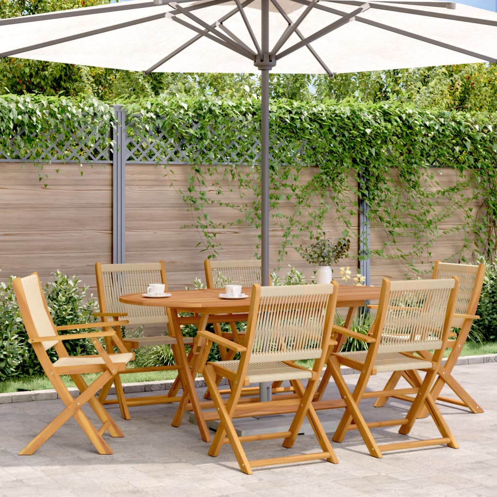 7-delige Tuinset polypropeen en massief hout beige is nu te koop bij PeponiXL, paradijselijk wonen!