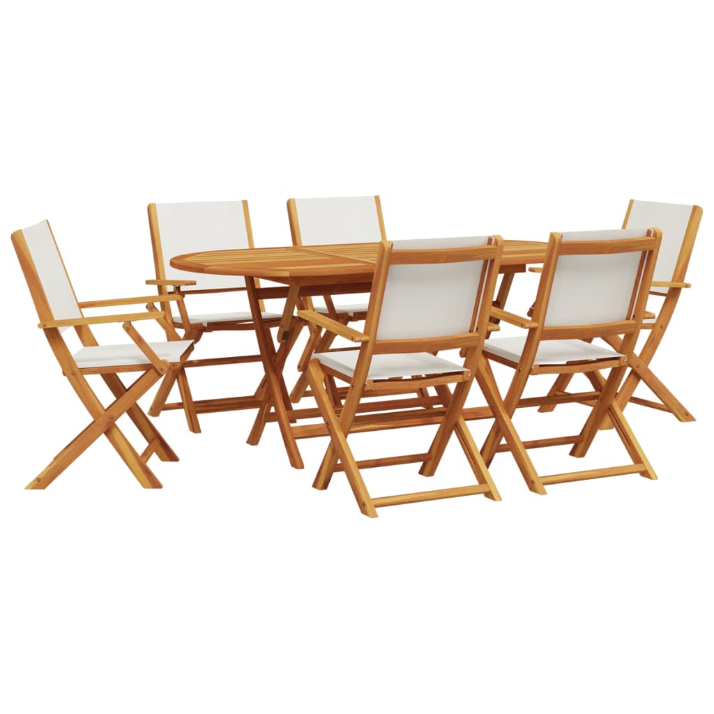 7-delige Tuinset massief hout en stof crèmewit is nu te koop bij PeponiXL, paradijselijk wonen!