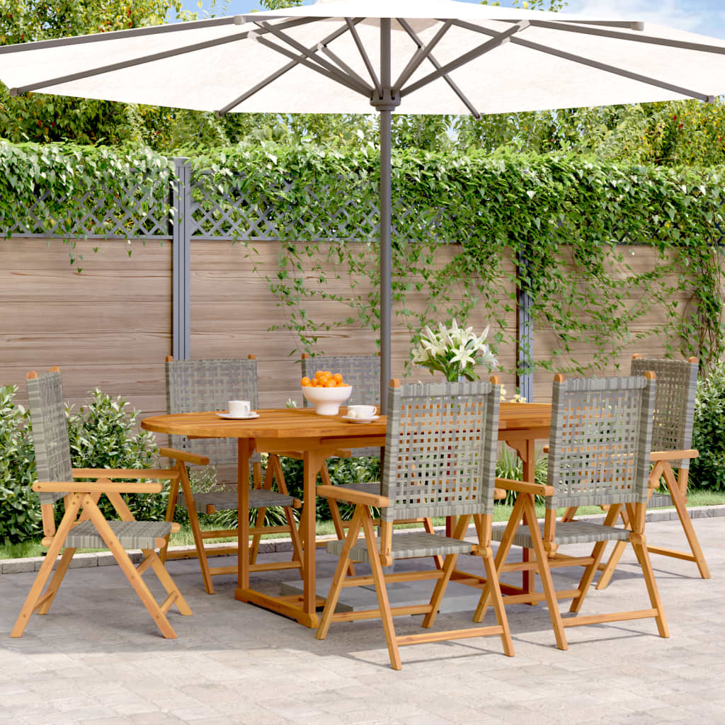 7-delige Tuinset poly rattan en massief hout grijs is nu te koop bij PeponiXL, paradijselijk wonen!