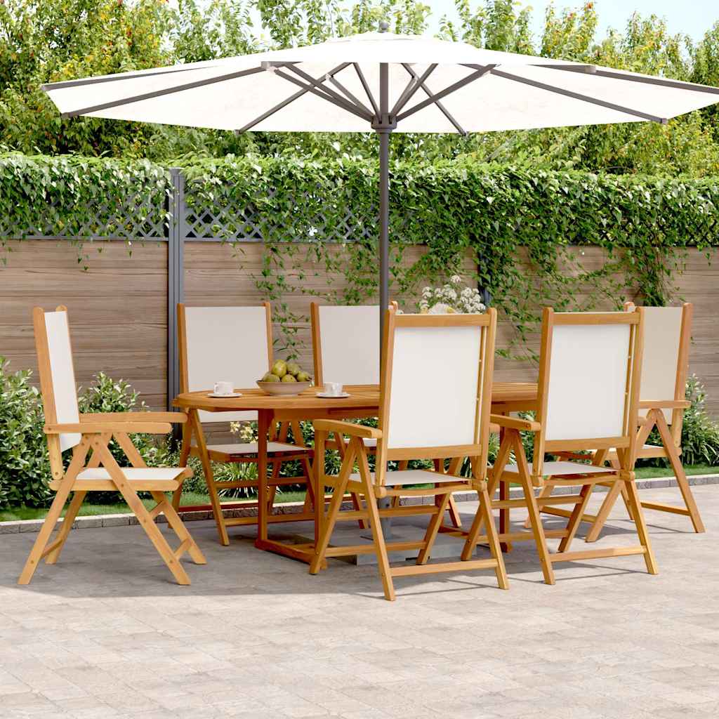 7-delige Tuinset massief hout en stof crèmewit is nu te koop bij PeponiXL, paradijselijk wonen!