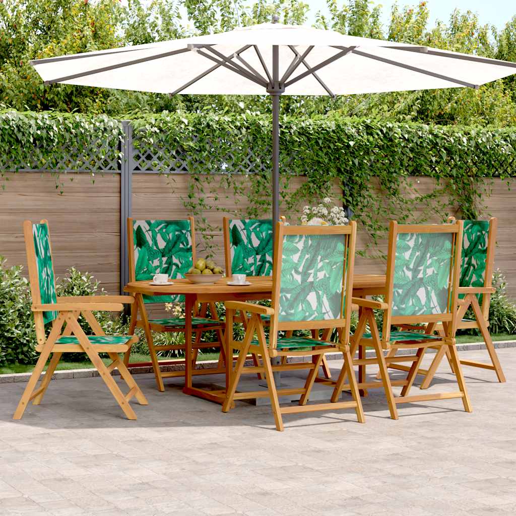 7-delige Tuinset bladpatroon stof en massief hout is nu te koop bij PeponiXL, paradijselijk wonen!