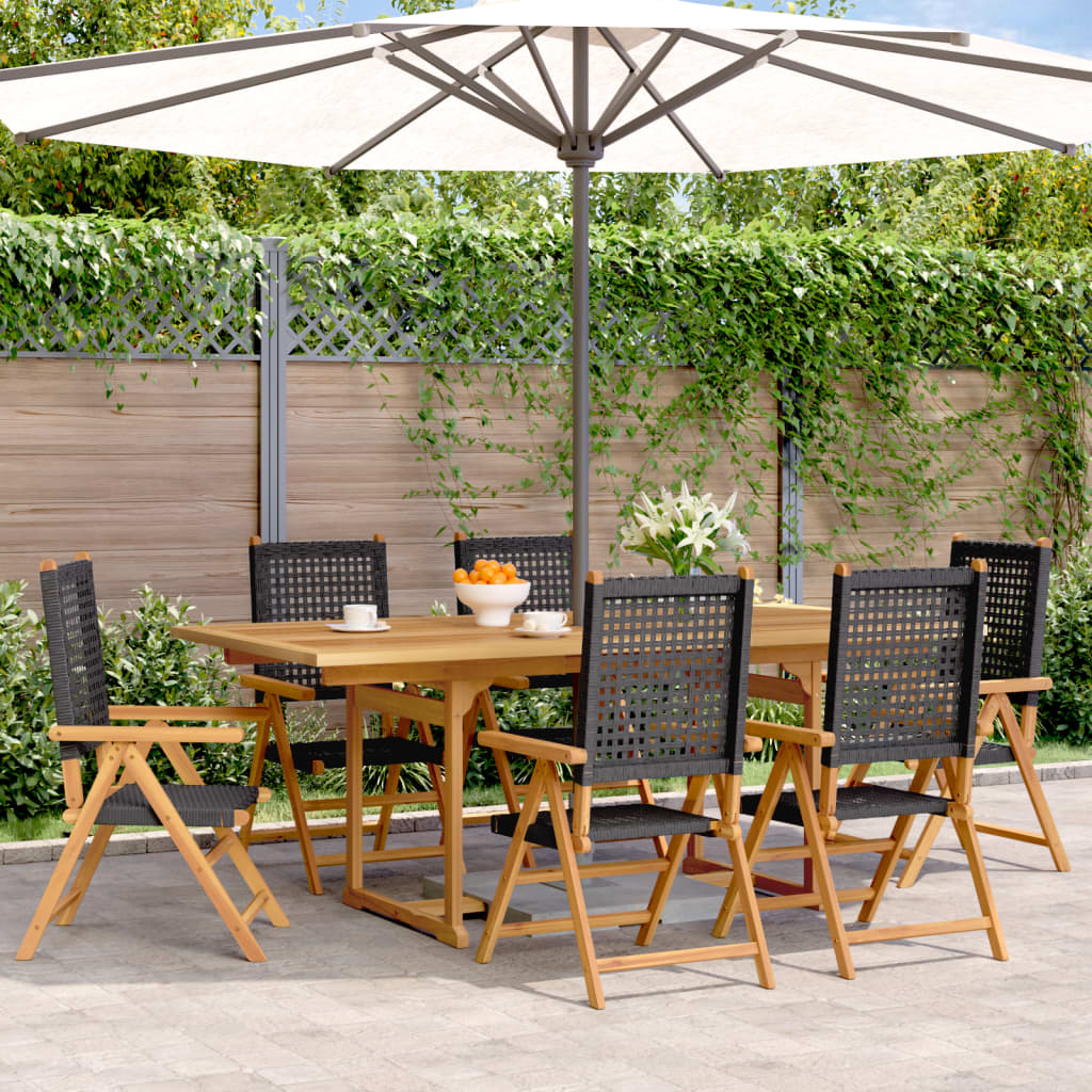 7-delige Tuinset poly rattan en massief hout zwart is nu te koop bij PeponiXL, paradijselijk wonen!