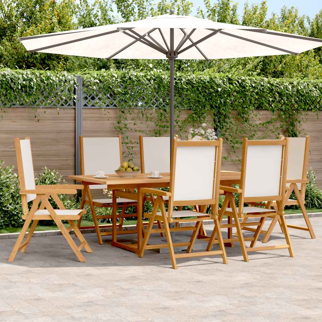 7-delige Tuinset massief hout en stof crèmewit is nu te koop bij PeponiXL, paradijselijk wonen!