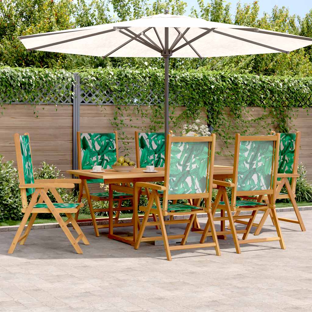 7-delige Tuinset bladpatroon stof en massief hout is nu te koop bij PeponiXL, paradijselijk wonen!