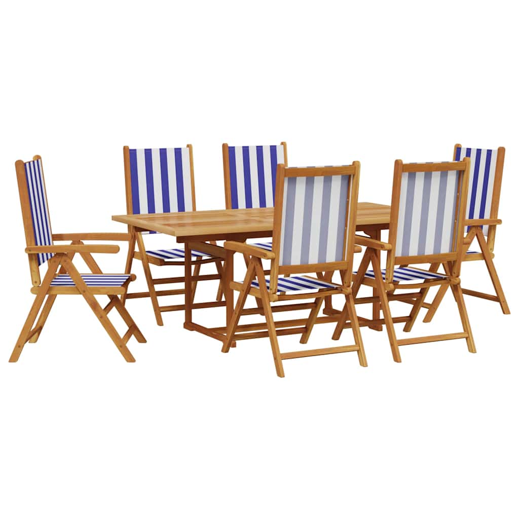 7-delige Tuinset massief hout en stof blauw en wit is nu te koop bij PeponiXL, paradijselijk wonen!