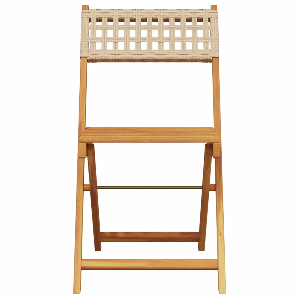 3-delige Bistroset poly rattan en massief hout beige is nu te koop bij PeponiXL, paradijselijk wonen!