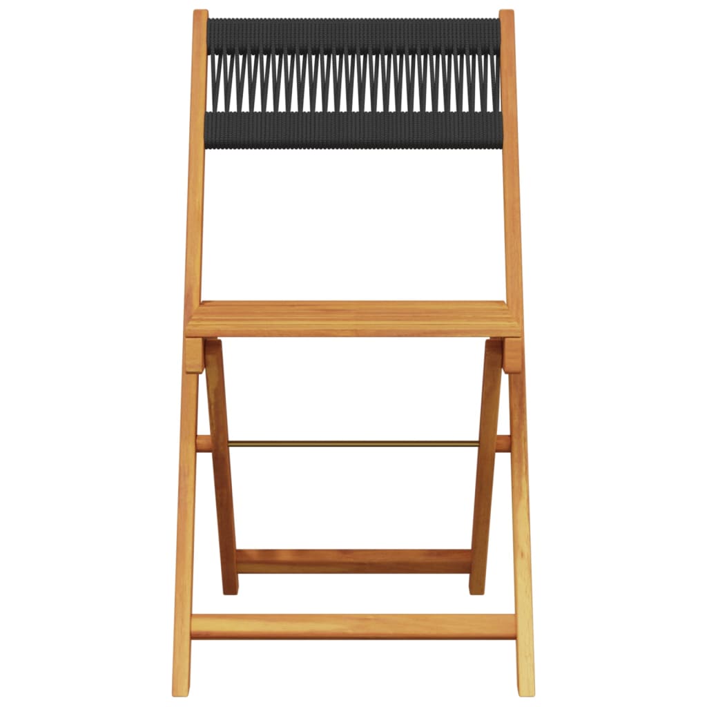 3-delige Bistroset polypropeen en massief hout zwart is nu te koop bij PeponiXL, paradijselijk wonen!