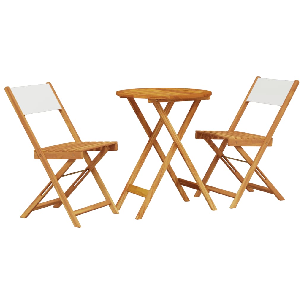 3-delige Bistroset stof en massief hout crèmewit is nu te koop bij PeponiXL, paradijselijk wonen!