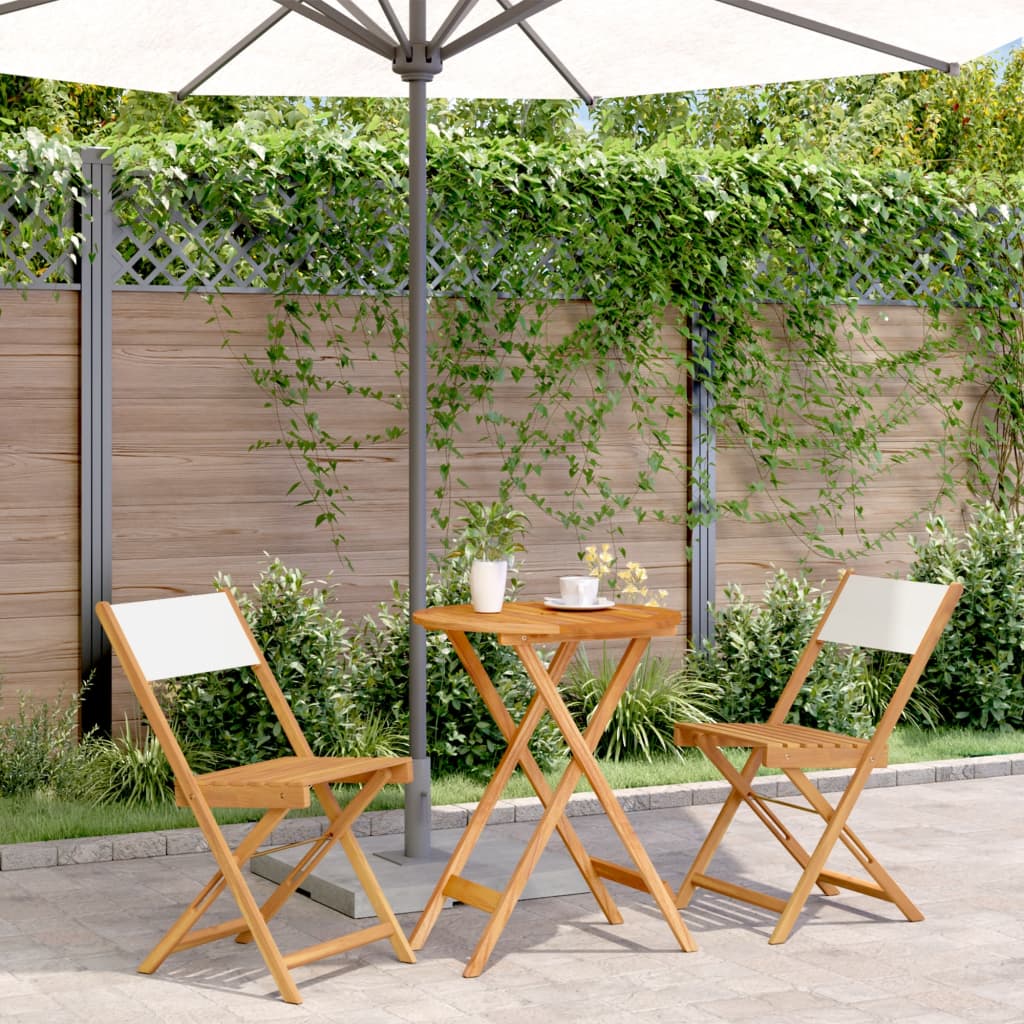 3-delige Bistroset stof en massief hout crèmewit is nu te koop bij PeponiXL, paradijselijk wonen!