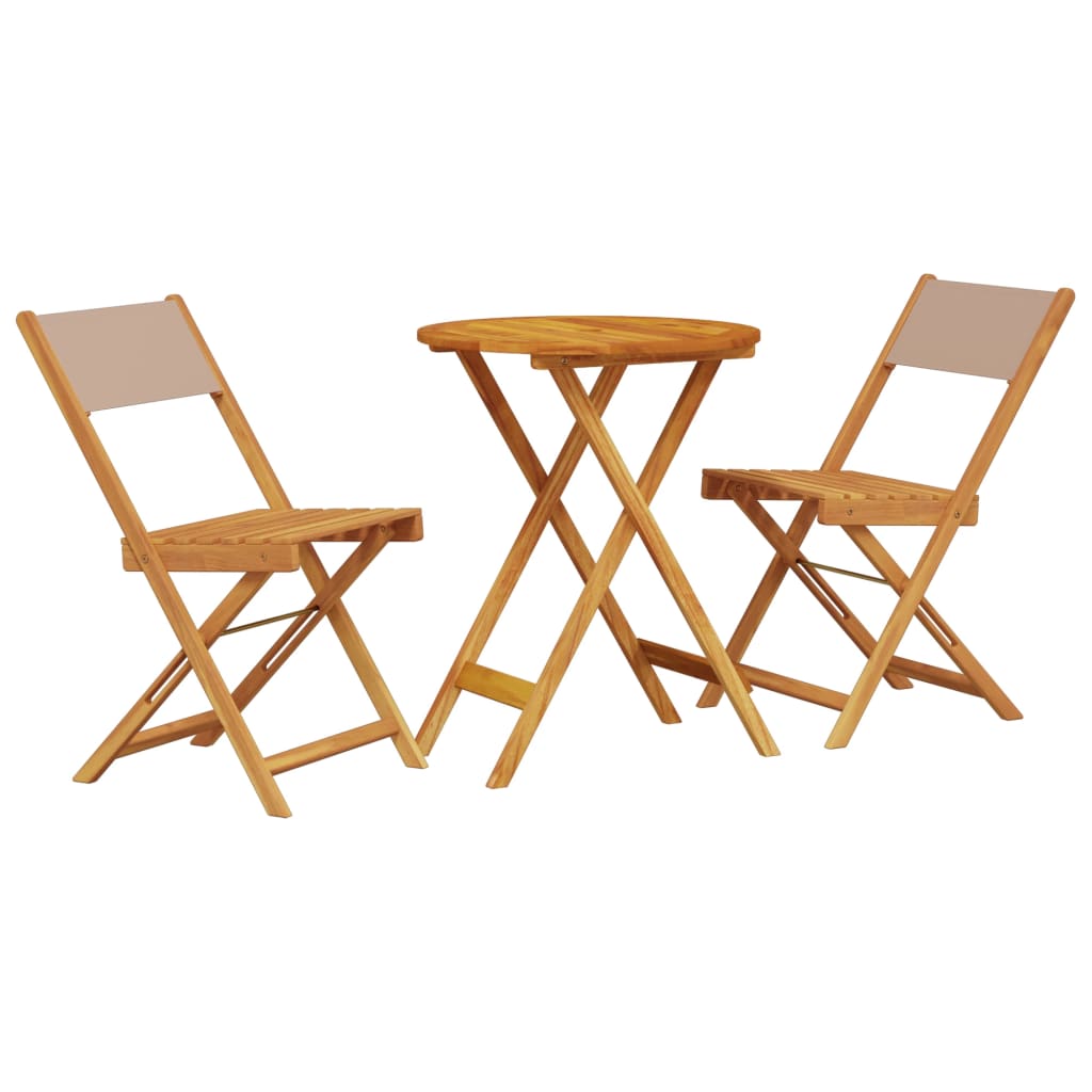 3-delige Bistroset stof en massief hout taupe is nu te koop bij PeponiXL, paradijselijk wonen!