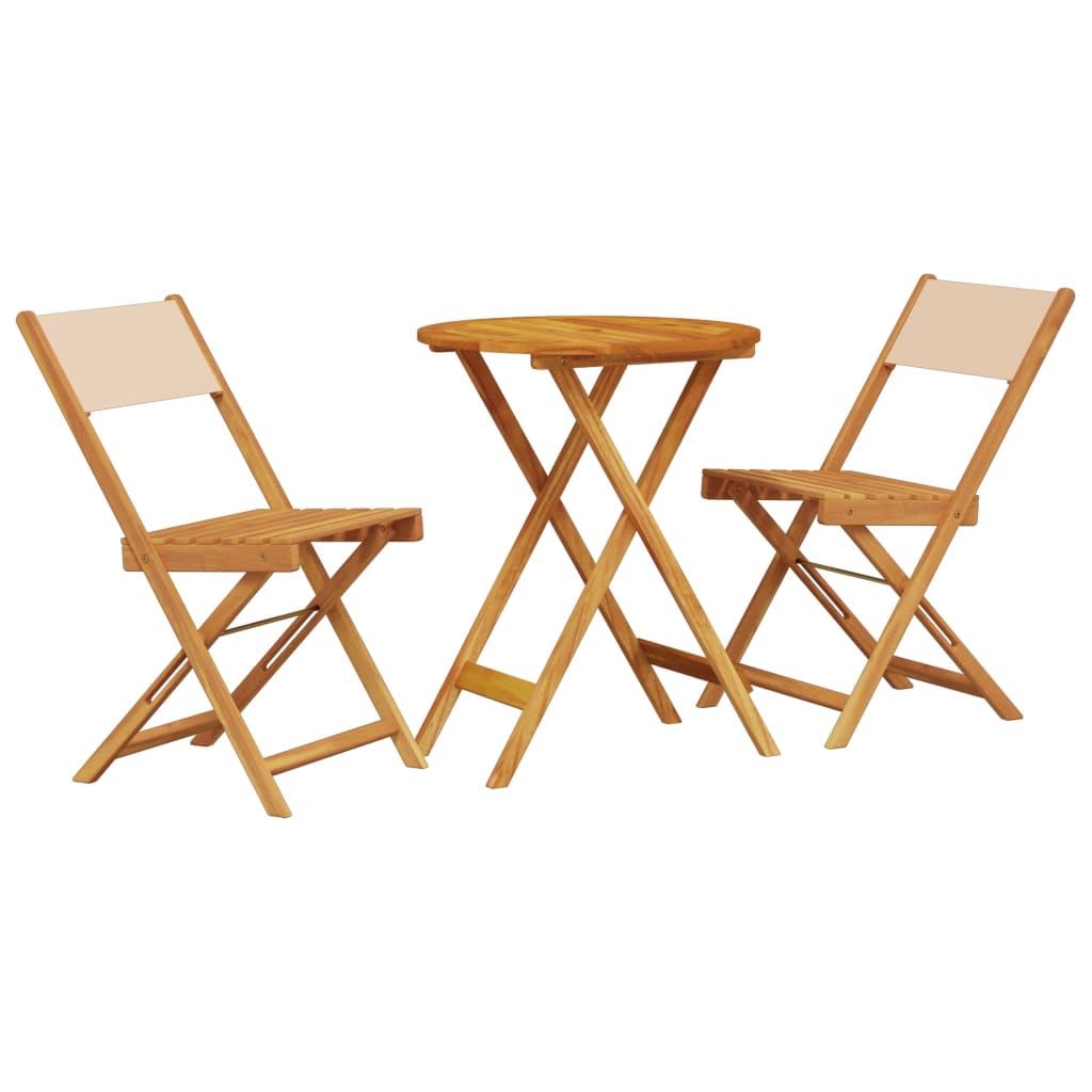 3-delige Bistroset stof en massief hout beige is nu te koop bij PeponiXL, paradijselijk wonen!