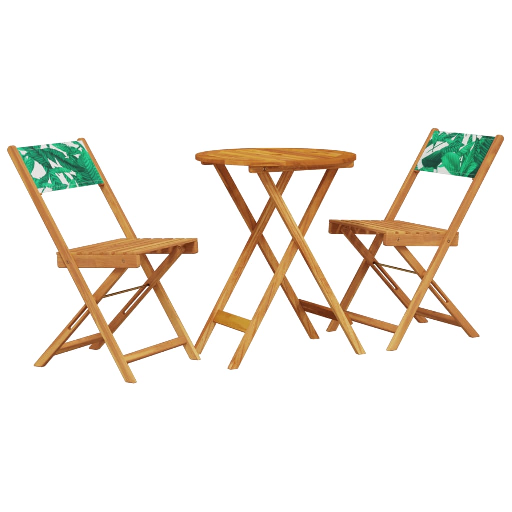 3-delige Bistroset bladpatroon stof en massief hout is nu te koop bij PeponiXL, paradijselijk wonen!