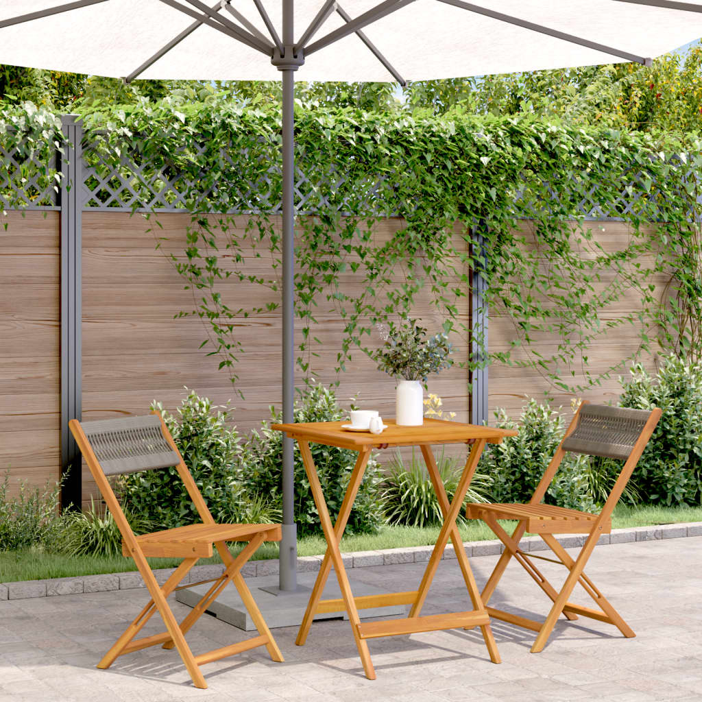 3-delige Bistroset polypropeen en massief hout grijs is nu te koop bij PeponiXL, paradijselijk wonen!
