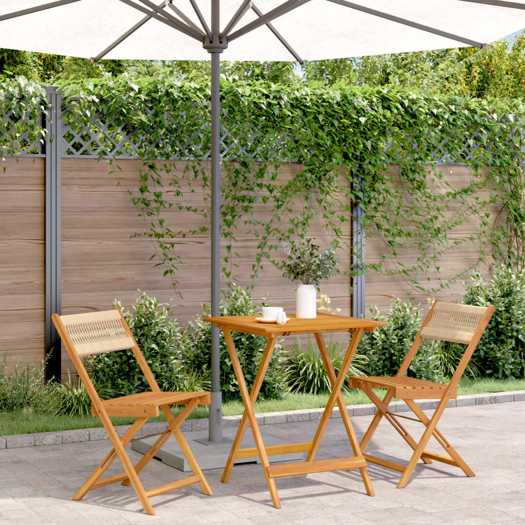 3-delige Bistroset polypropeen en massief hout beige is nu te koop bij PeponiXL, paradijselijk wonen!