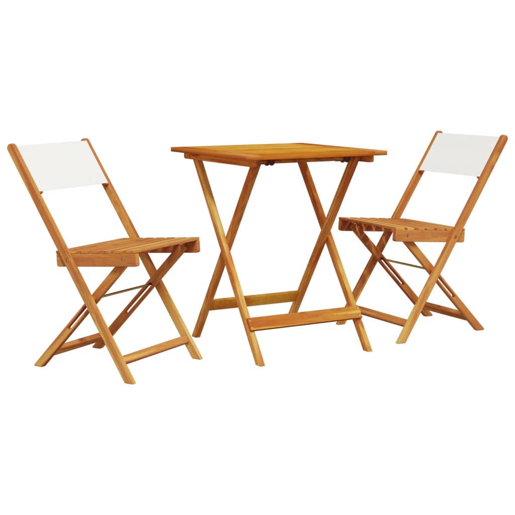 3-delige Bistroset stof en massief hout crèmewit is nu te koop bij PeponiXL, paradijselijk wonen!