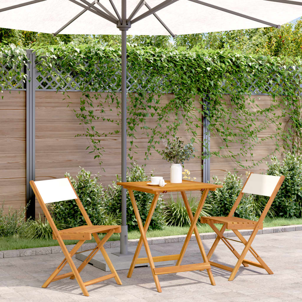 3-delige Bistroset stof en massief hout crèmewit is nu te koop bij PeponiXL, paradijselijk wonen!