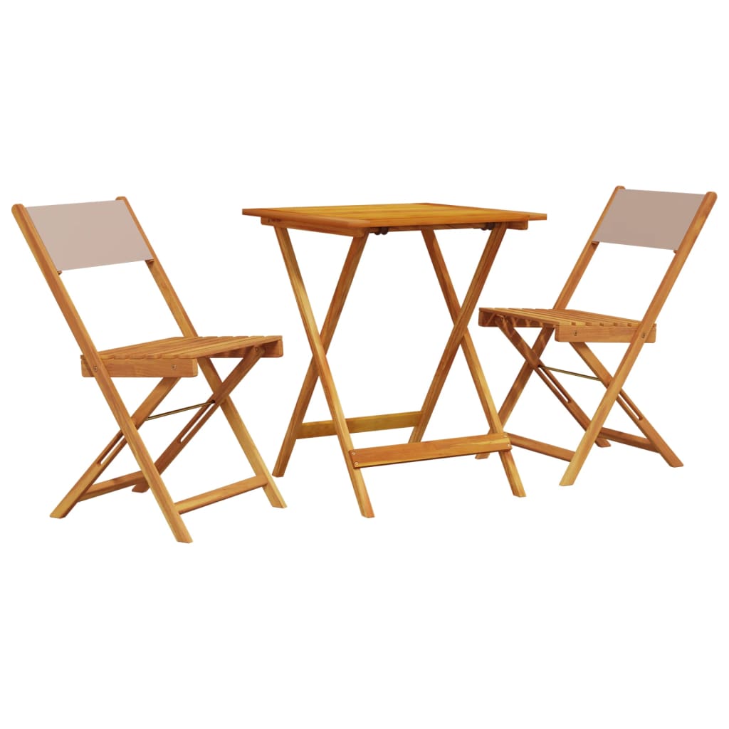 3-delige Bistroset stof en massief hout taupe is nu te koop bij PeponiXL, paradijselijk wonen!