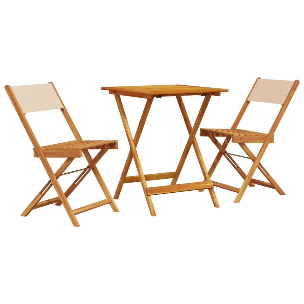 3-delige Bistroset stof en massief hout beige is nu te koop bij PeponiXL, paradijselijk wonen!