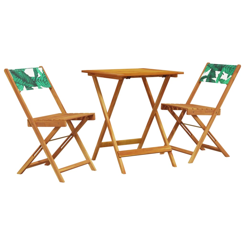 3-delige Bistroset bladpatroon stof en massief hout is nu te koop bij PeponiXL, paradijselijk wonen!