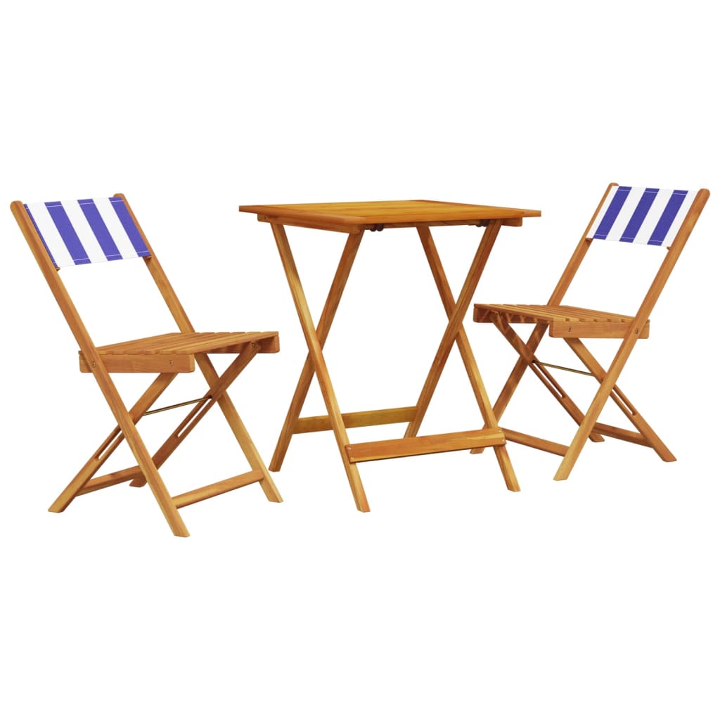 3-delige Bistroset stof en massief hout blauw en wit is nu te koop bij PeponiXL, paradijselijk wonen!