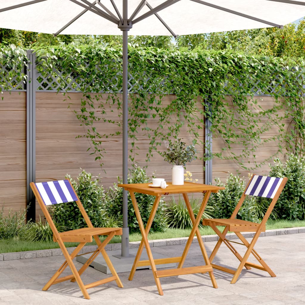 3-delige Bistroset stof en massief hout blauw en wit is nu te koop bij PeponiXL, paradijselijk wonen!