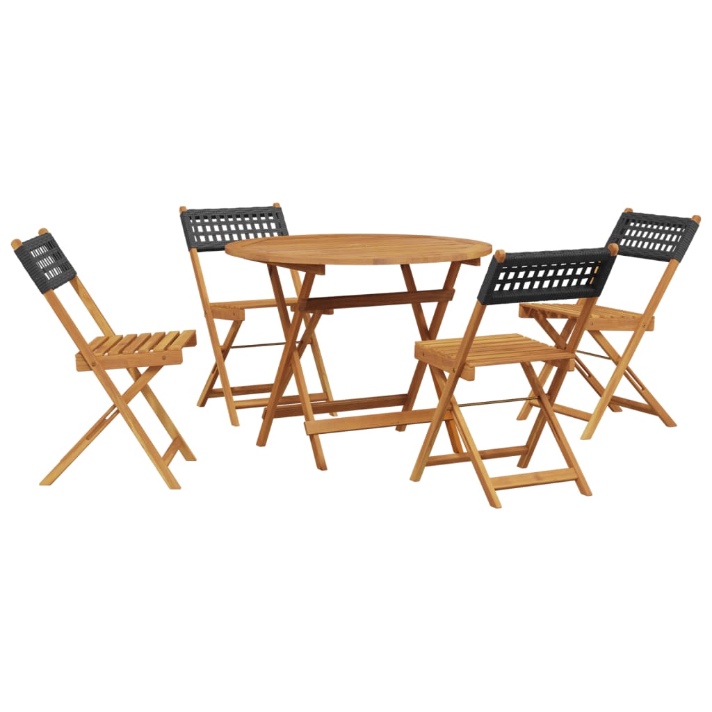 5-delige Tuinset poly rattan en massief hout zwart is nu te koop bij PeponiXL, paradijselijk wonen!