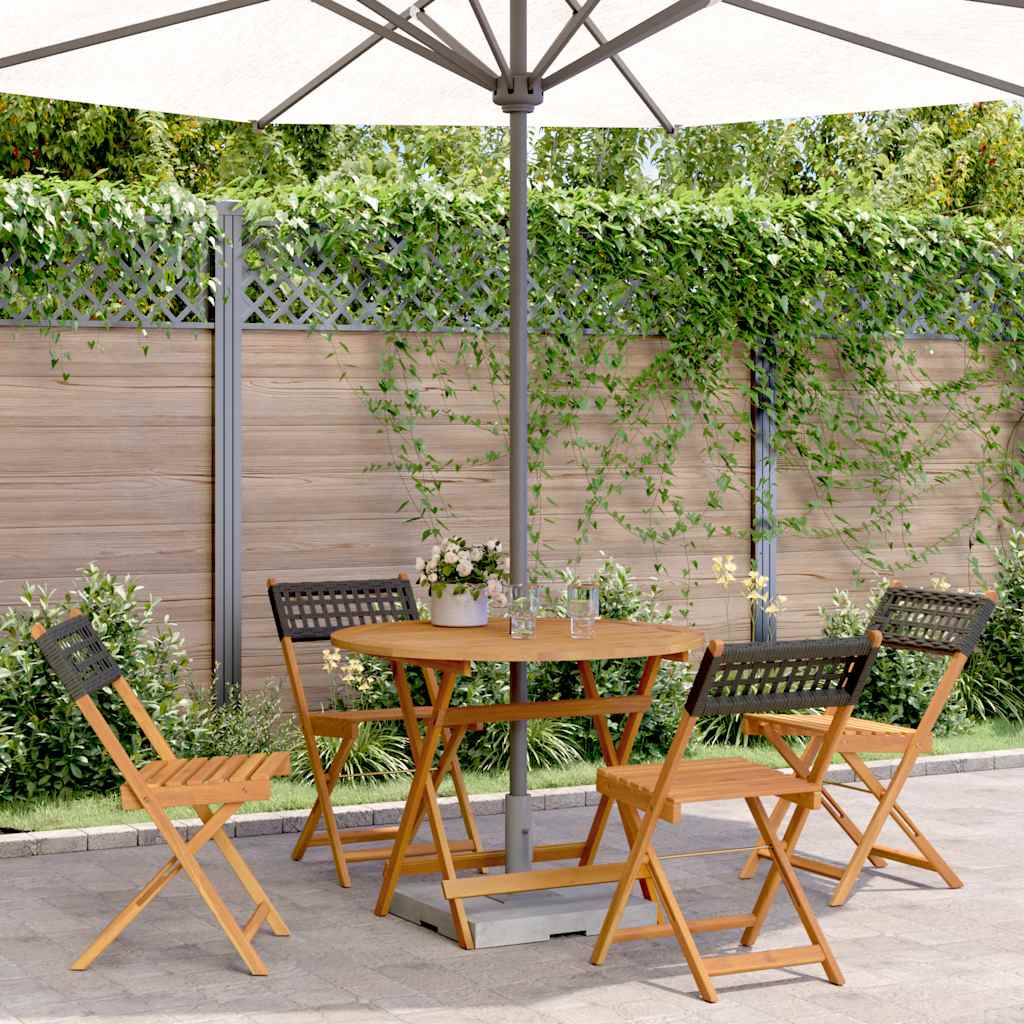 5-delige Tuinset poly rattan en massief hout zwart is nu te koop bij PeponiXL, paradijselijk wonen!