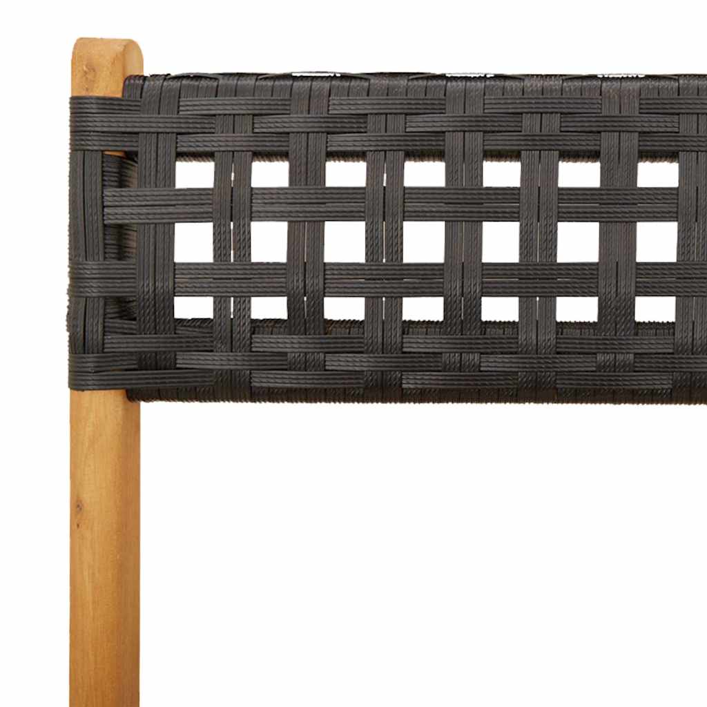5-delige Tuinset poly rattan en massief hout zwart is nu te koop bij PeponiXL, paradijselijk wonen!