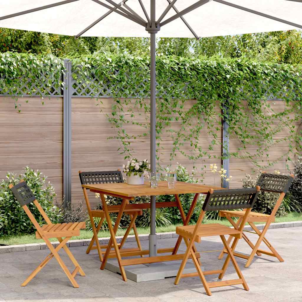 5-delige Tuinset poly rattan en massief hout zwart is nu te koop bij PeponiXL, paradijselijk wonen!