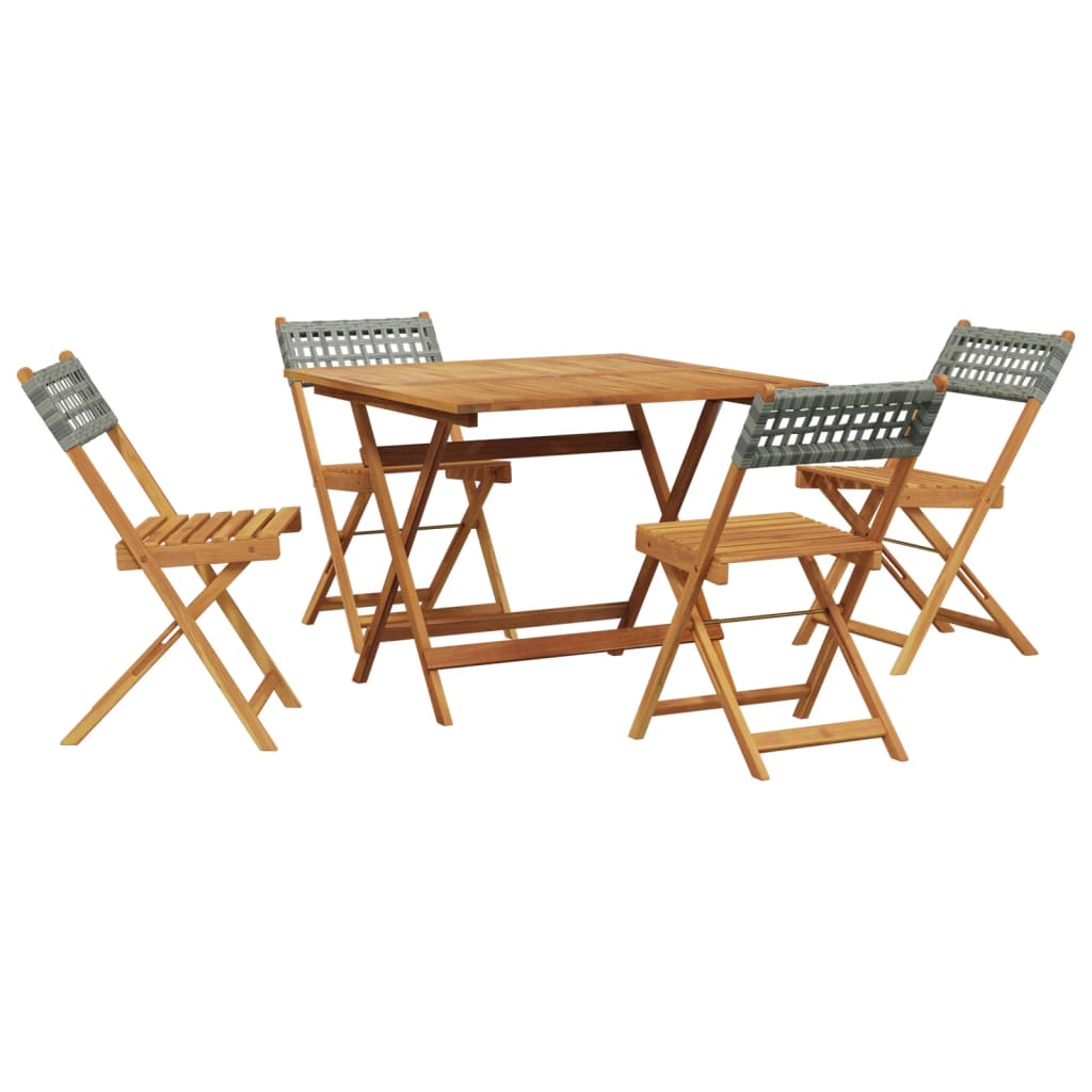 5-delige Tuinset poly rattan en massief hout grijs is nu te koop bij PeponiXL, paradijselijk wonen!