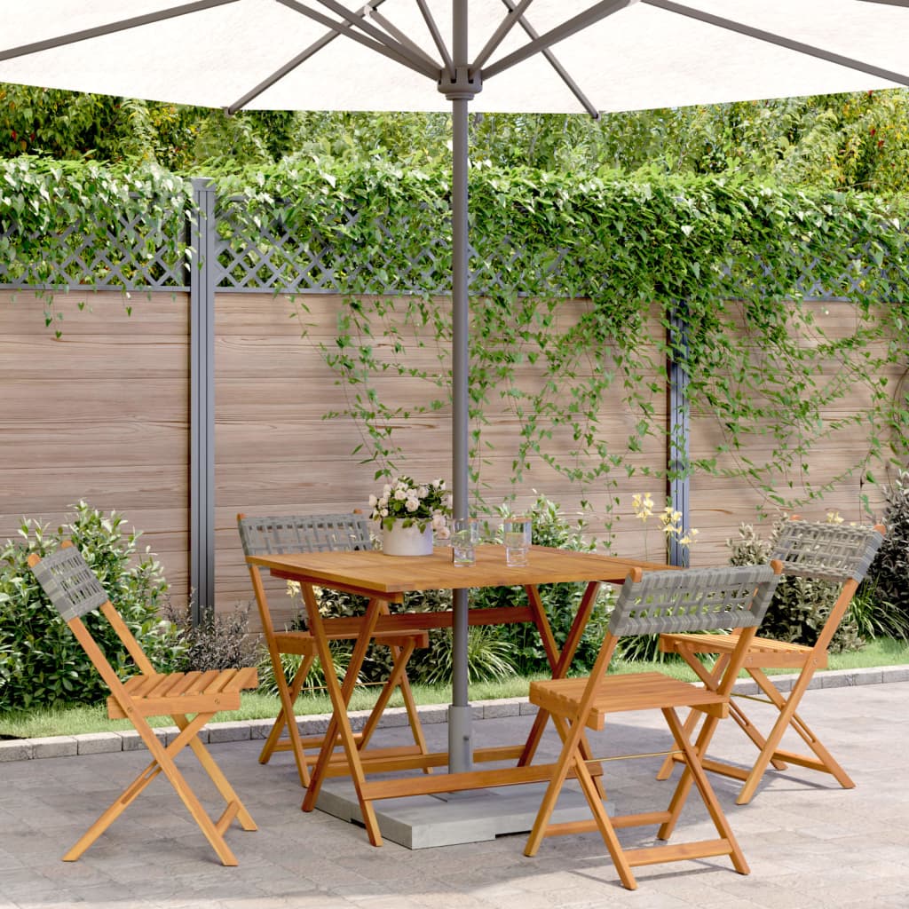 5-delige Tuinset poly rattan en massief hout grijs is nu te koop bij PeponiXL, paradijselijk wonen!