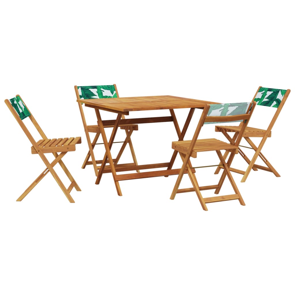 5-delige Tuinset bladpatroon stof en massief hout is nu te koop bij PeponiXL, paradijselijk wonen!