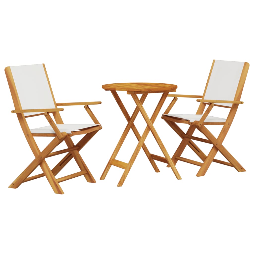 3-delige Bistroset stof en massief hout crèmewit is nu te koop bij PeponiXL, paradijselijk wonen!