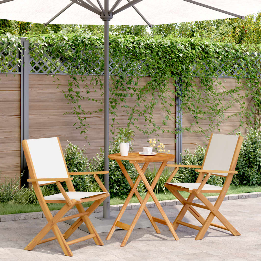 3-delige Bistroset stof en massief hout crèmewit is nu te koop bij PeponiXL, paradijselijk wonen!