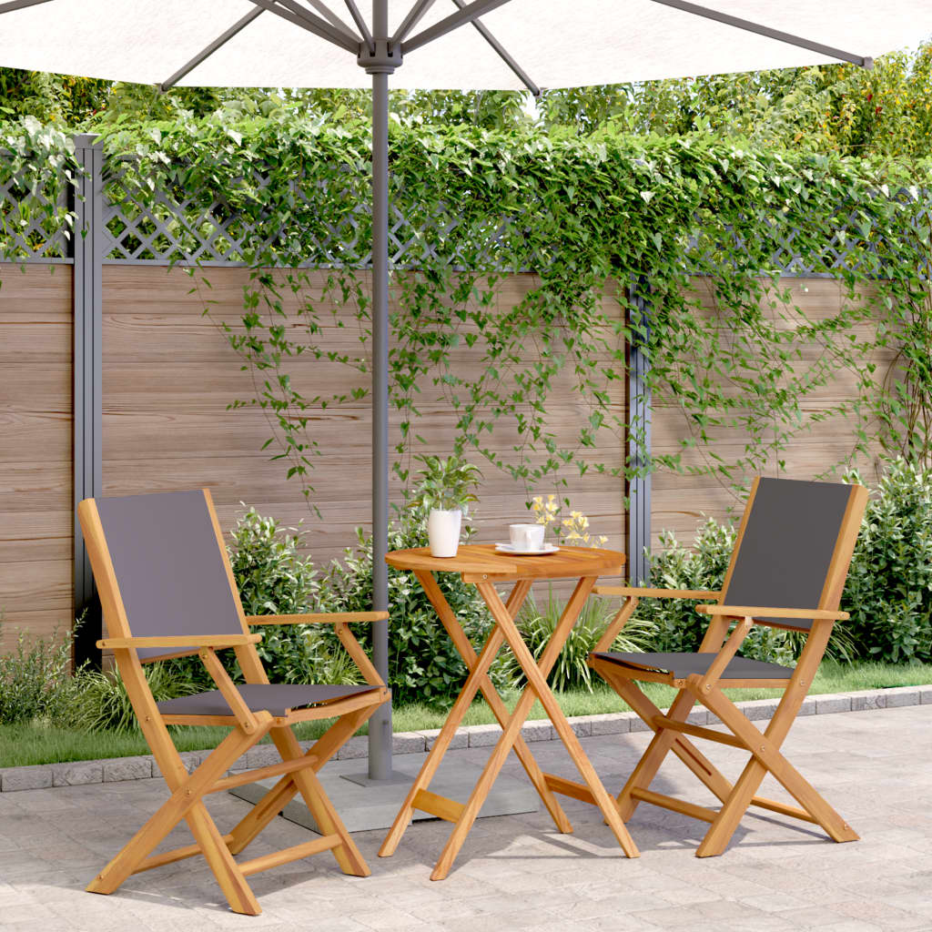 3-delige Bistroset stof en massief hout antracietkleurig is nu te koop bij PeponiXL, paradijselijk wonen!