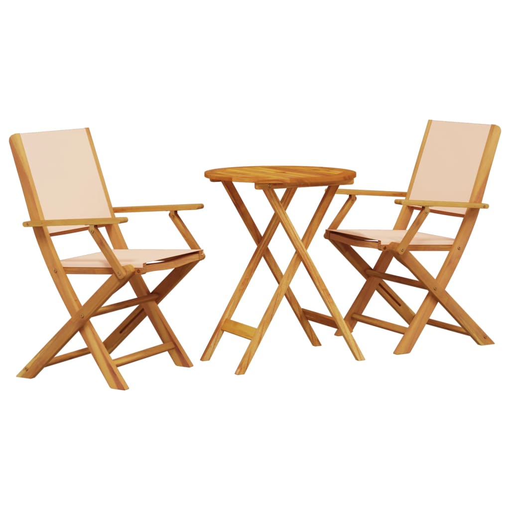 3-delige Bistroset stof en massief hout beige is nu te koop bij PeponiXL, paradijselijk wonen!
