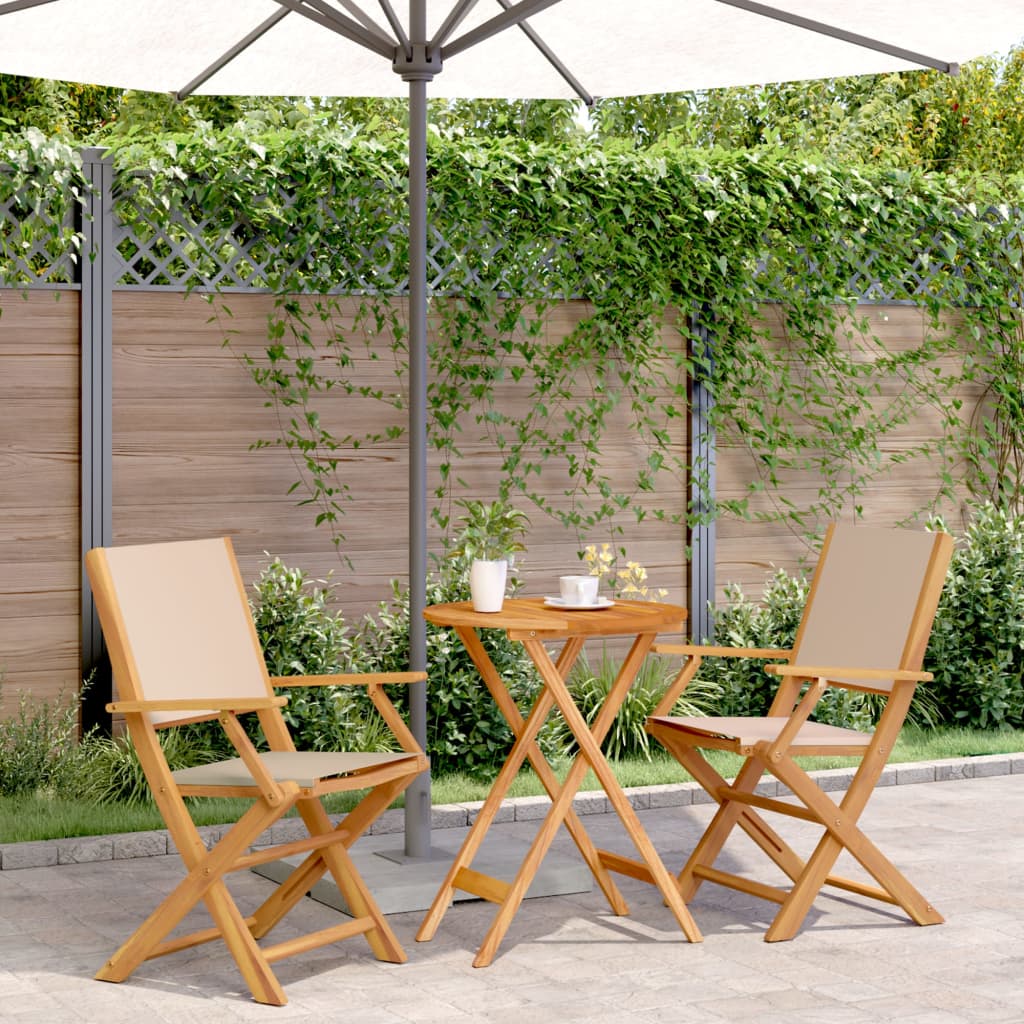 3-delige Bistroset stof en massief hout beige is nu te koop bij PeponiXL, paradijselijk wonen!