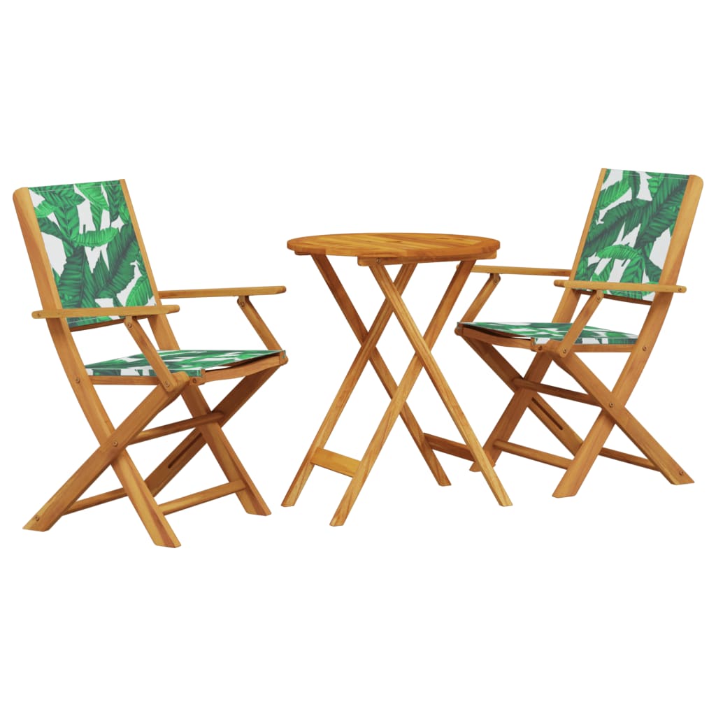3-delige Bistroset bladpatroon stof en massief hout is nu te koop bij PeponiXL, paradijselijk wonen!
