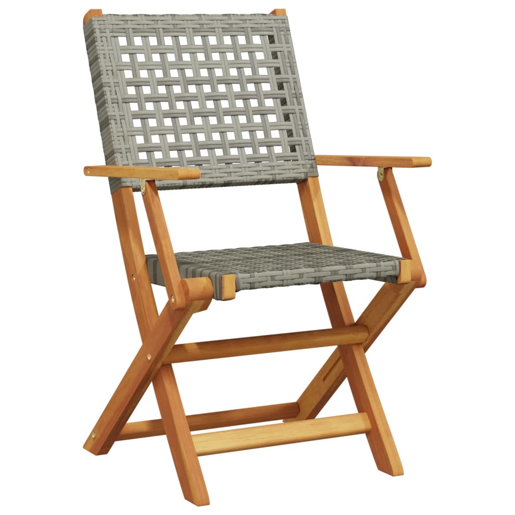 3-delige Bistroset poly rattan en massief hout grijs is nu te koop bij PeponiXL, paradijselijk wonen!