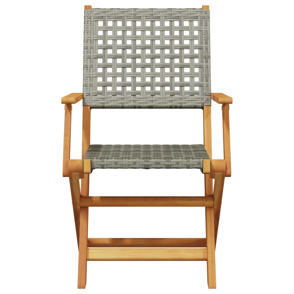 3-delige Bistroset poly rattan en massief hout grijs is nu te koop bij PeponiXL, paradijselijk wonen!