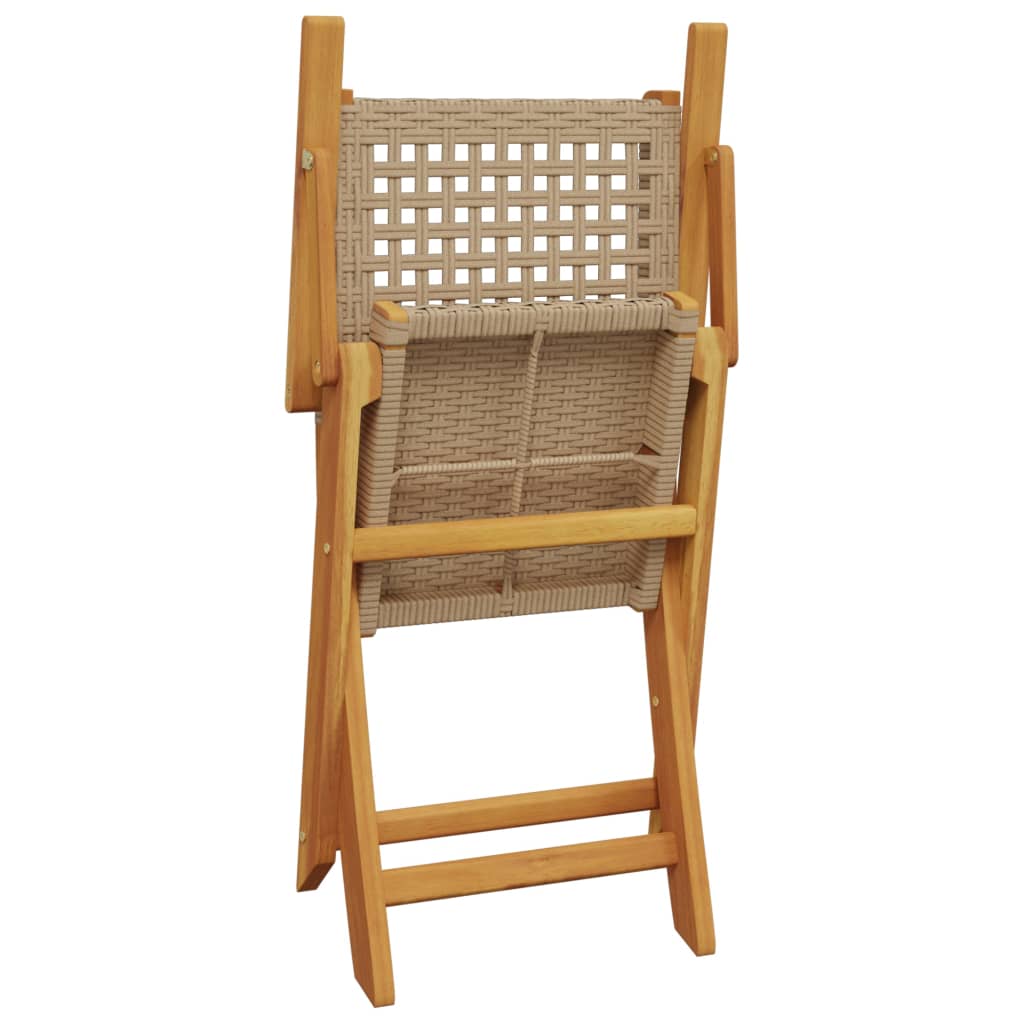3-delige Bistroset poly rattan en massief hout beige is nu te koop bij PeponiXL, paradijselijk wonen!